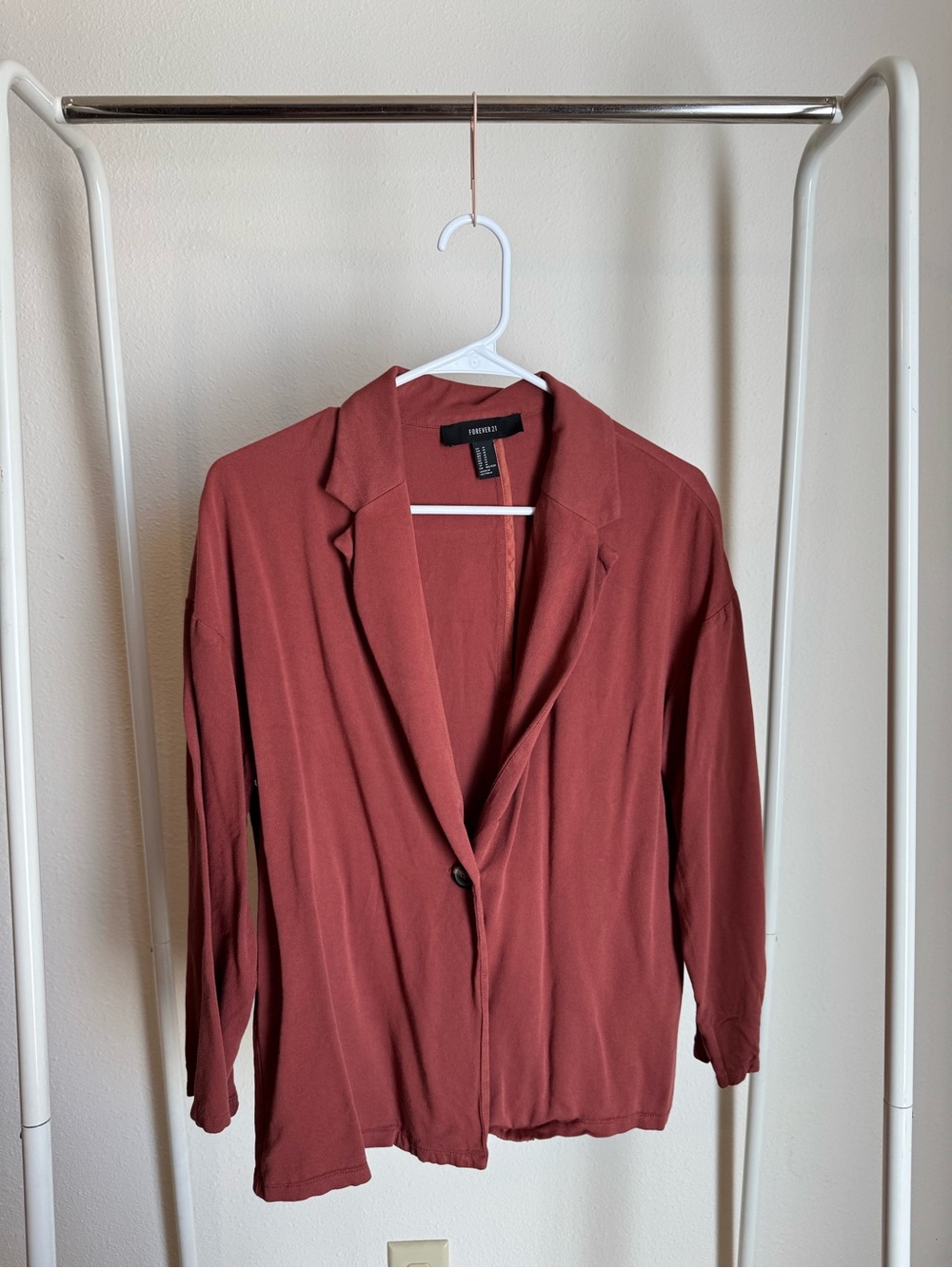Forever 21 Rust-Colored Single-Button Relaxed Blazer